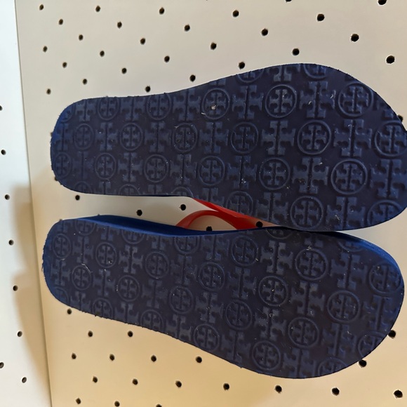 Tory Burch Red and Blue Geometric Sandals - Picture 3 of 3